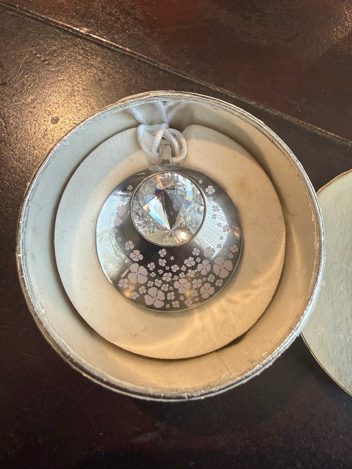 Vintage Swarovski Lipgloss Ketting Hanger met Kristal, Ophalen of Verzenden, Gebruikt, Sieraad of Horloge