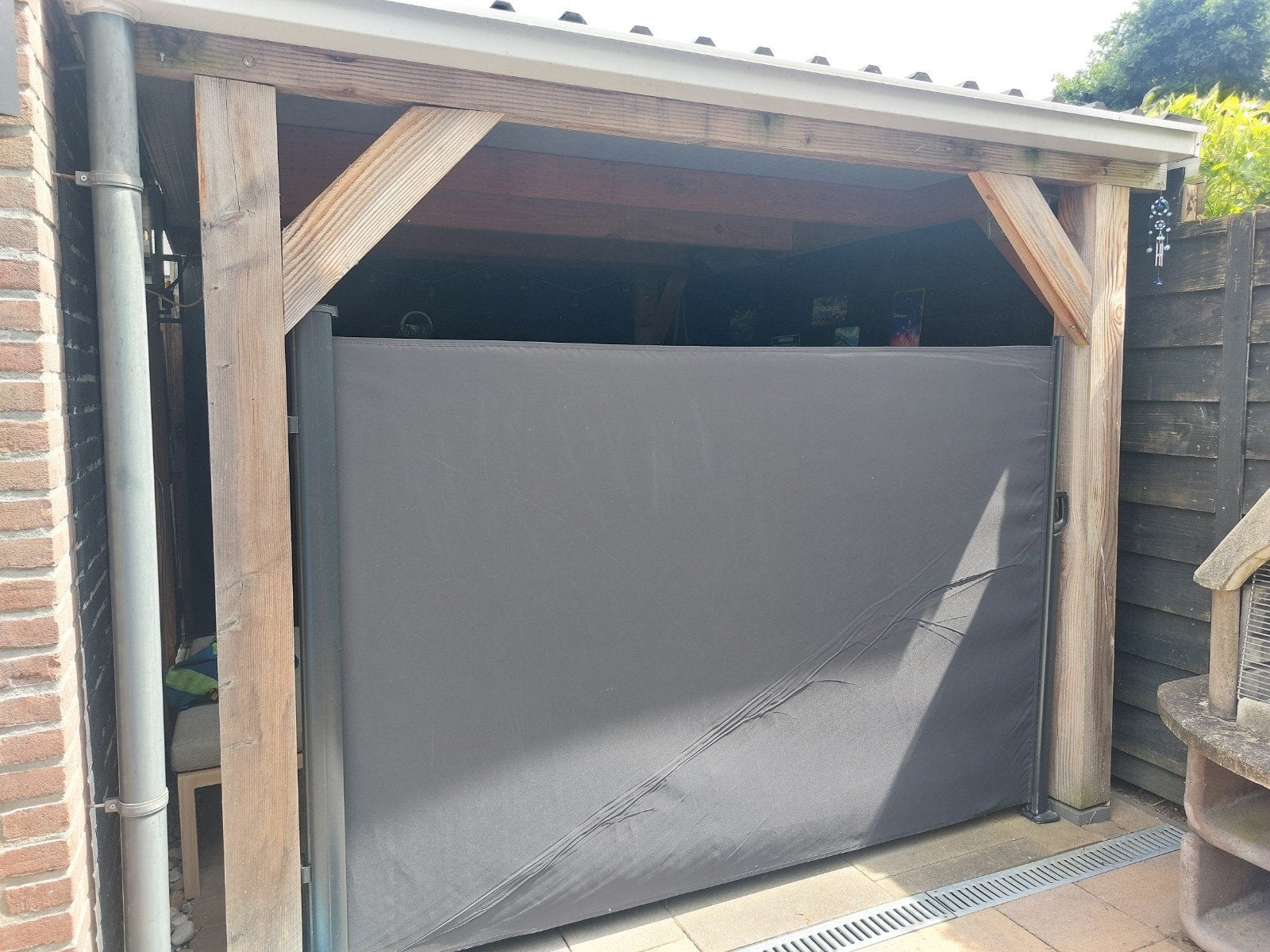 Windscherm zwart 160x300, Ophalen, Zo goed als nieuw, Serre