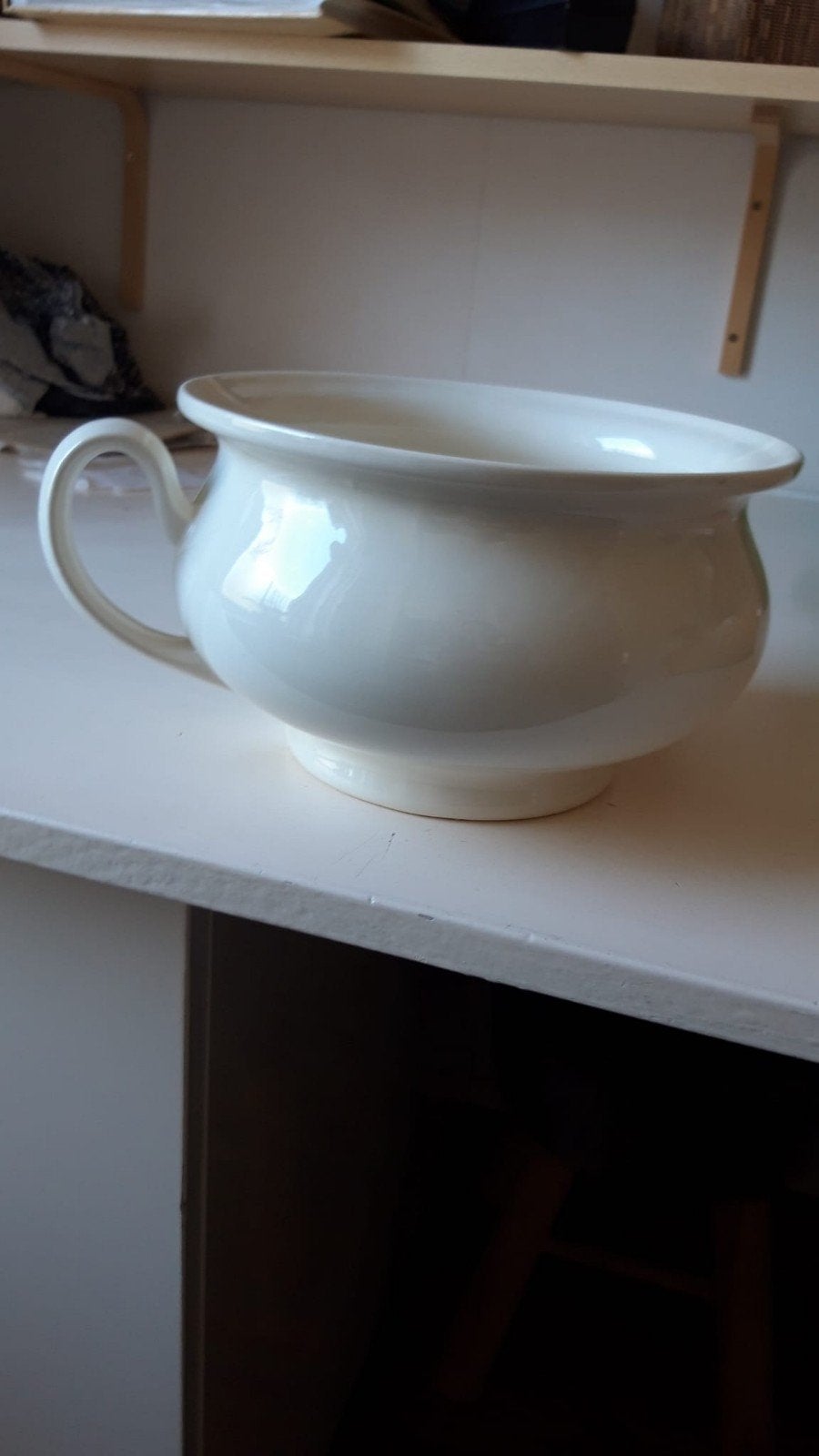 Vintage Witte Keramische Po | Antiek en Decoratief, Ophalen of Verzenden