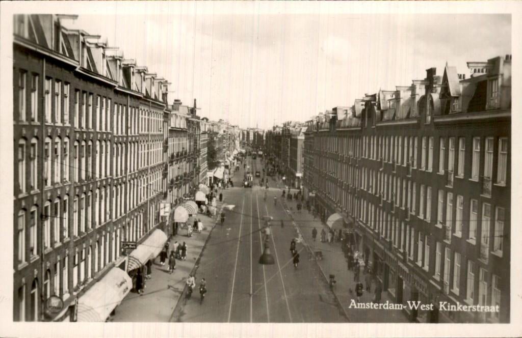 Amsterdam-West - Kinkerstraat - Straatzicht, Ophalen of Verzenden, 1920 tot 1940, Ongelopen, Noord-Holland