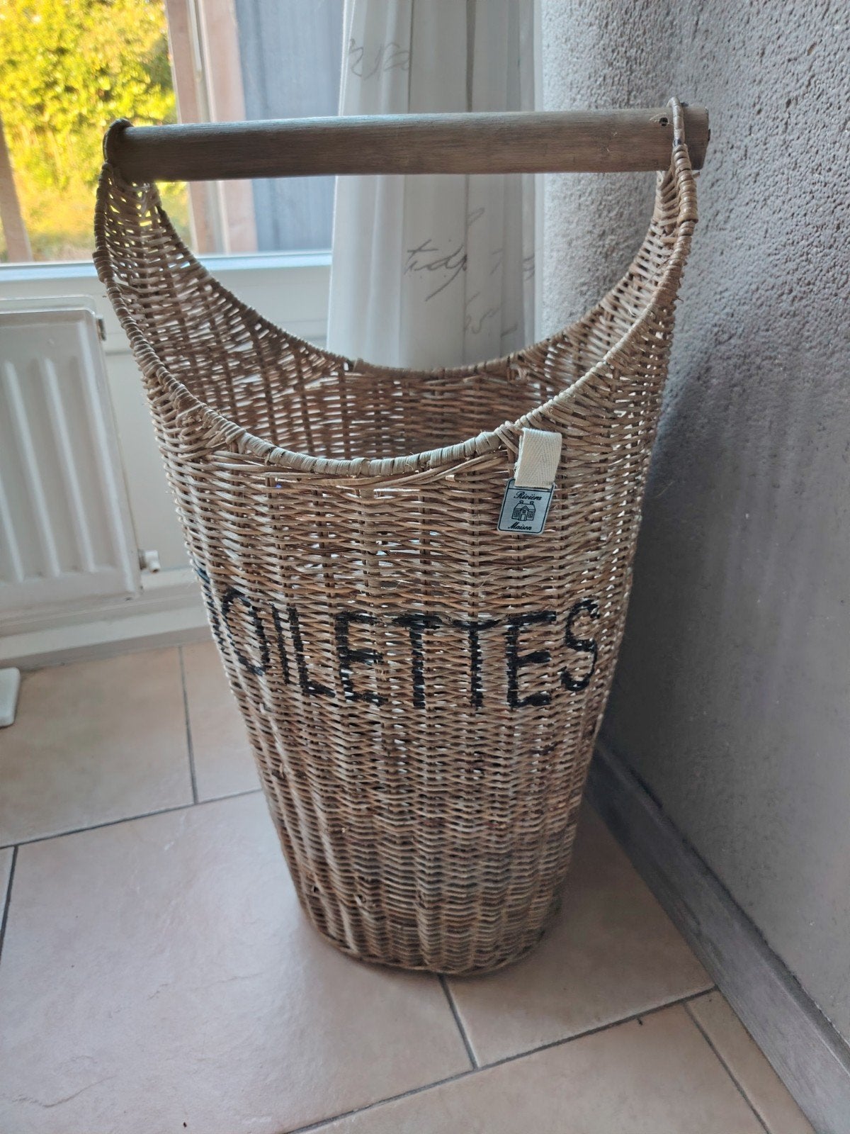 Riviera Maison rieten toiletrolhouder mand 'Toilettes', Huis en Inrichting, Ophalen of Verzenden, Zo goed als nieuw