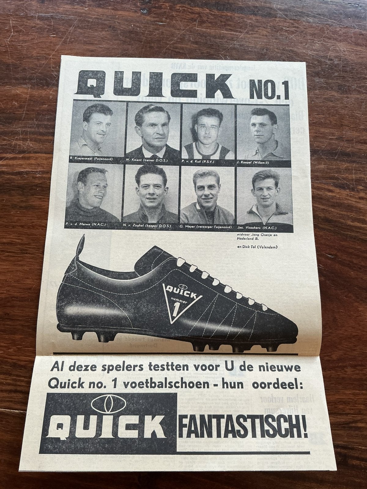 Voetbal reklame Quick No. 1 / april 1963 Quick Fantastisch, Verzamelen, Ophalen of Verzenden, Knipsel(s)