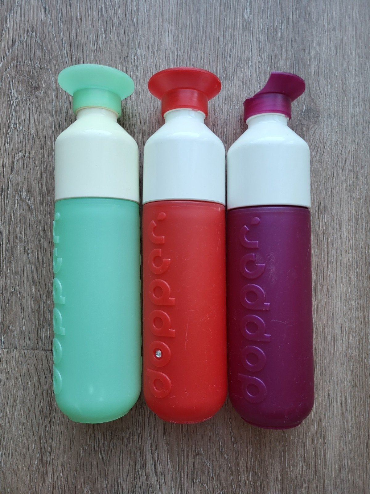 3 dopper drinkflessen, Ophalen of Verzenden, Gebruikt