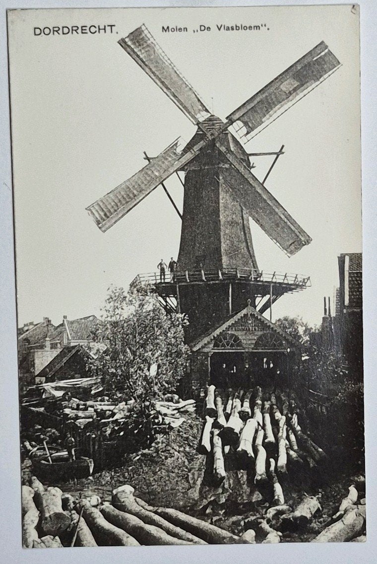 Dordrecht ( Z.H. ) Molen De Vlasbloem, Ophalen of Verzenden, 1940 tot 1960, Ongelopen, Zuid-Holland