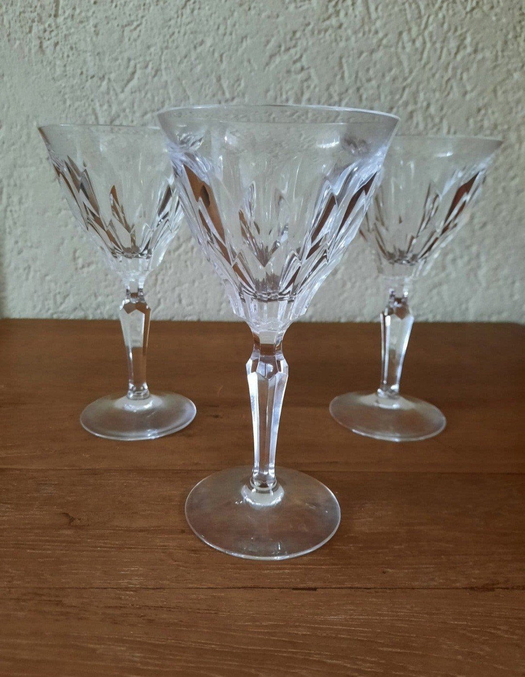 Set van 3 vintage kristallen cocktailglazen, Ophalen of Verzenden