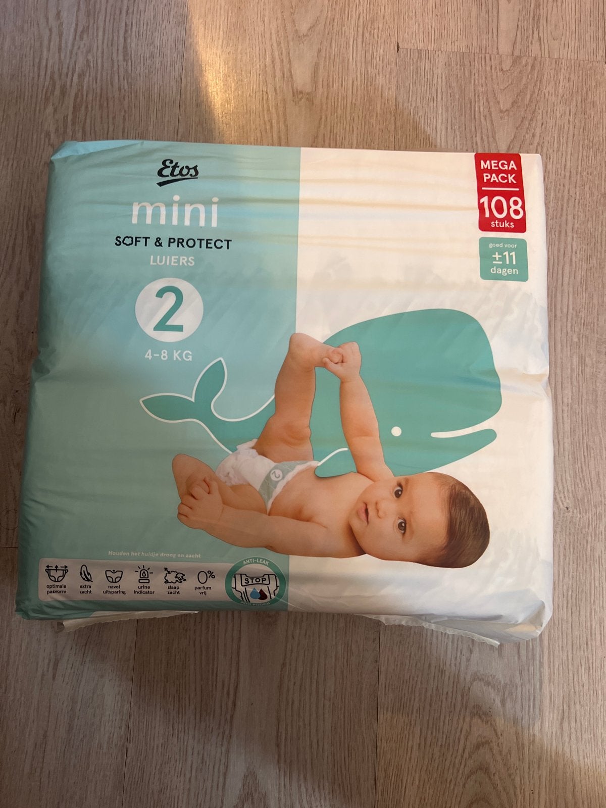 Etos Mini Soft & Protect Luiers Maat 2 (4-8 KG) - Megapack, Ophalen of Verzenden, Nieuw