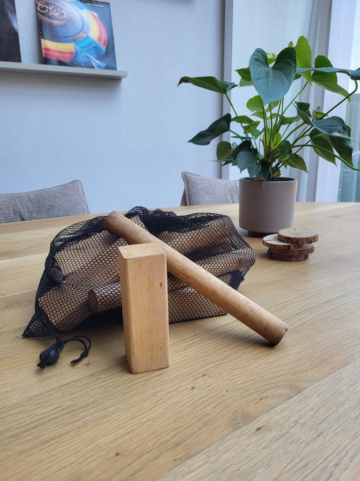 Kubb spel - Houten buitenspel kamperen, Ophalen of Verzenden, Gebruikt