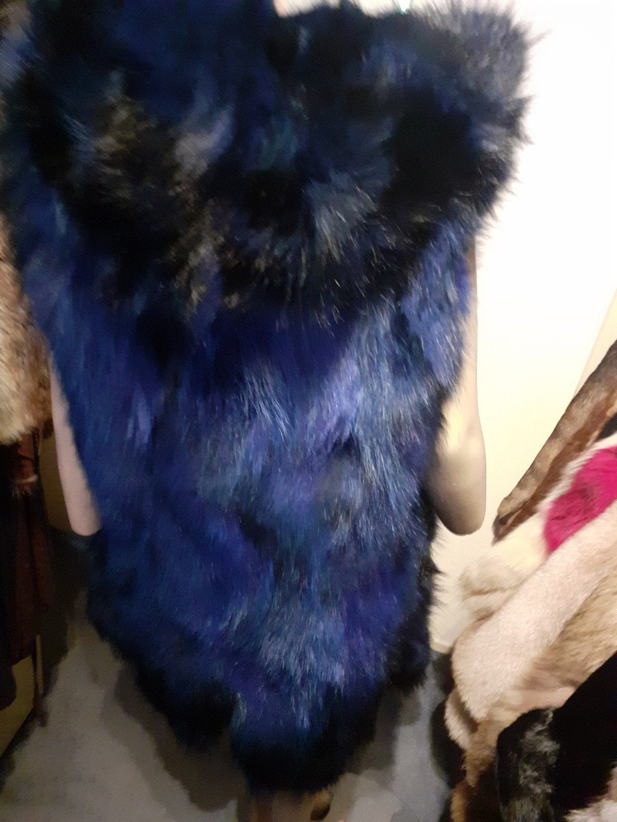 mooie echte blauwzwarte echte FOX bodywarmer+capuchon L, Ophalen of Verzenden, Zo goed als nieuw, Maat 42/44 (L), Blauw