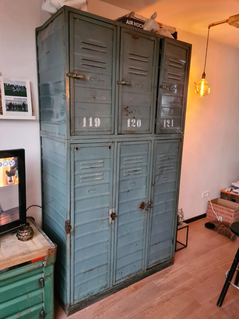 Stoere stalen (locker) kast - Industrieel design, Ophalen, Gebruikt, Industrieel, Vintage, Brocante, stoer