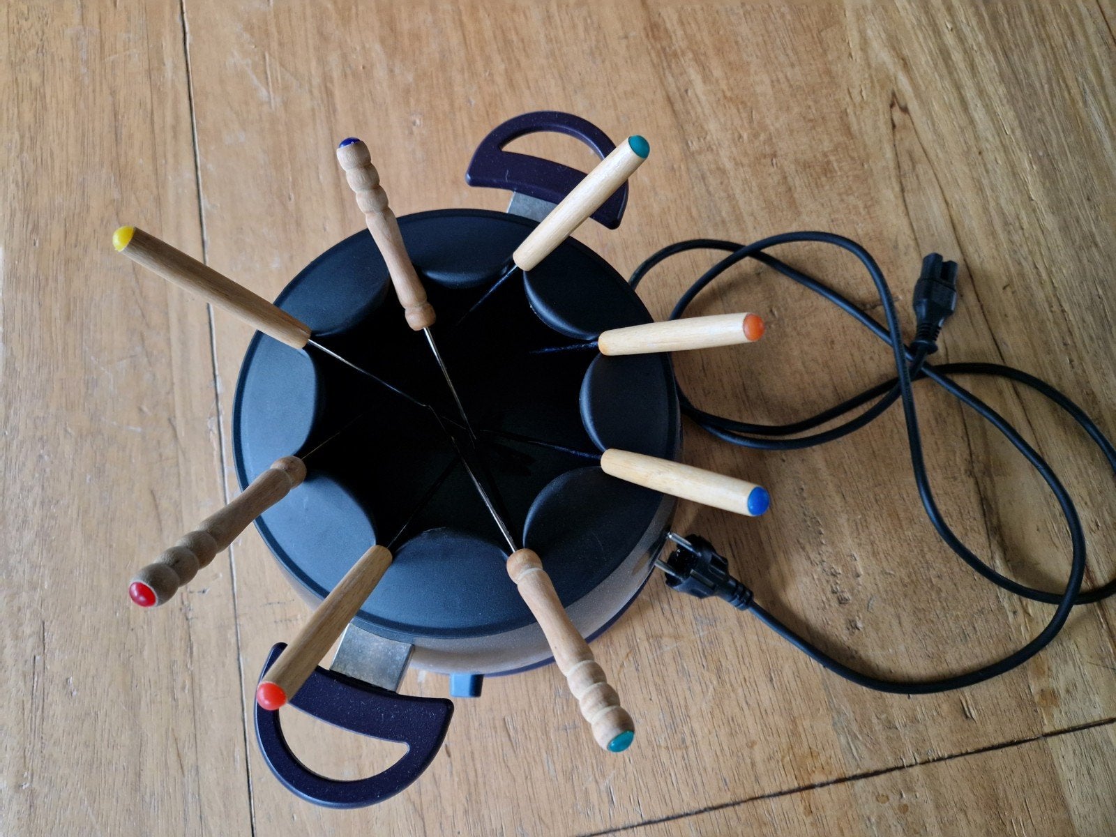 Tefal Elektrische Fonduepan met 6 Vorkjes, Witgoed en Apparatuur, Fonduesets, Ophalen, Gebruikt, Elektrisch, Fonduepan