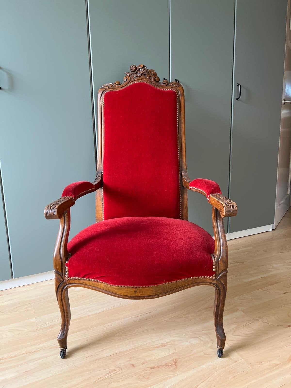 Antieke Louis XV-stijl Fauteuil - Parijse Herkomst, Ophalen of Verzenden