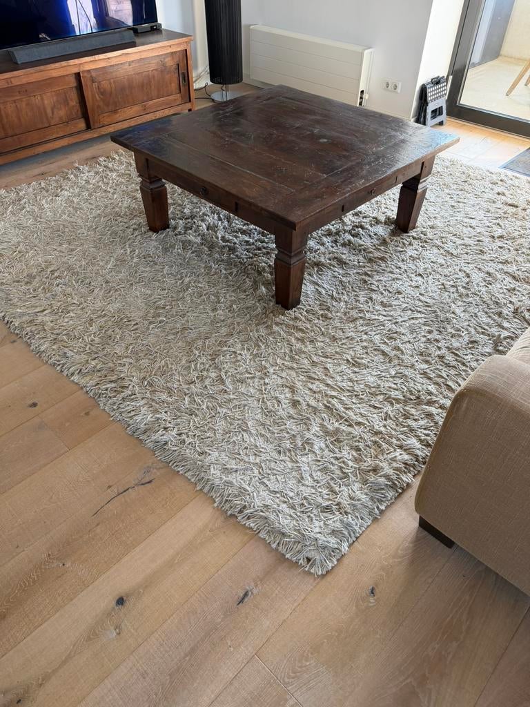 Koloniale salon tafel 120x120x50 cm met 4 lades, 50 tot 75 cm, Koloniaal, Vierkant, Ophalen of Verzenden
