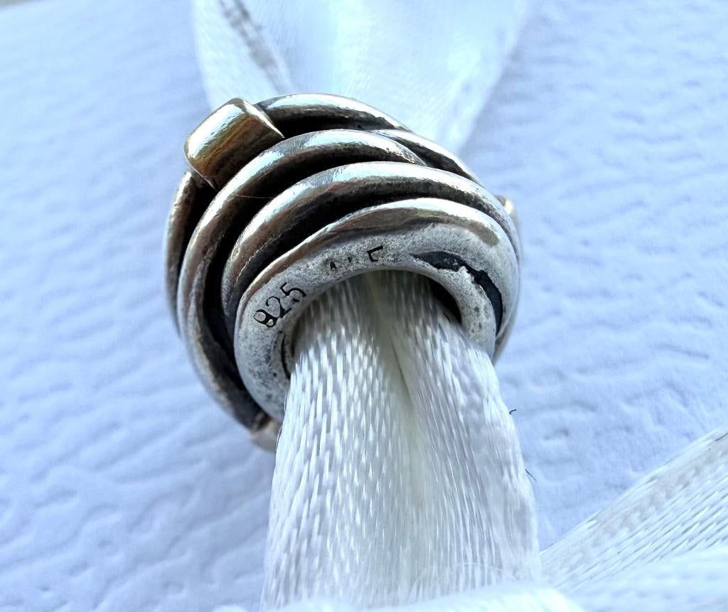 Zeldzame Pandora bedel zilver met goud - Retired model, Sieraden, Tassen en Uiterlijk, Bedels, Pandora, Ophalen of Verzenden, Zo goed als nieuw