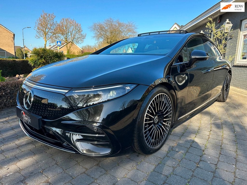Mercedes-Benz EQS 580 4MATIC AMG, Pano, BTW, VOL!, Auto's, Mercedes-Benz, Automaat, Gebruikt, Zwart, Leder