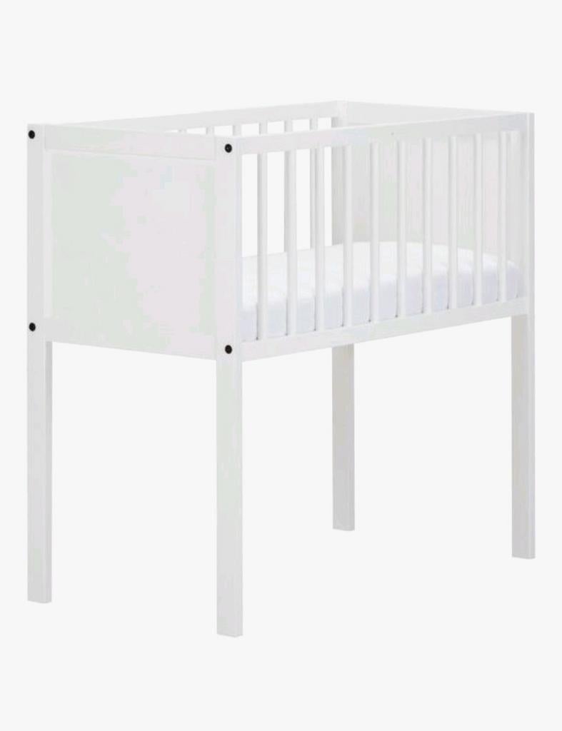 Wieg 60 x 90 cm wit, Kinderen en Baby's, Ophalen, Gebruikt, Wieg