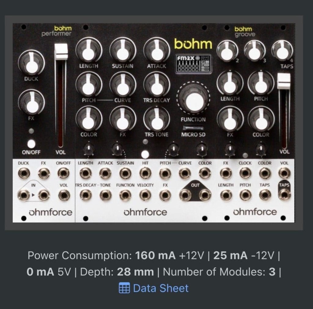 Ohmforce Bohm, Performer en Groove (Set) Eurorack mod, Ophalen, Nieuw