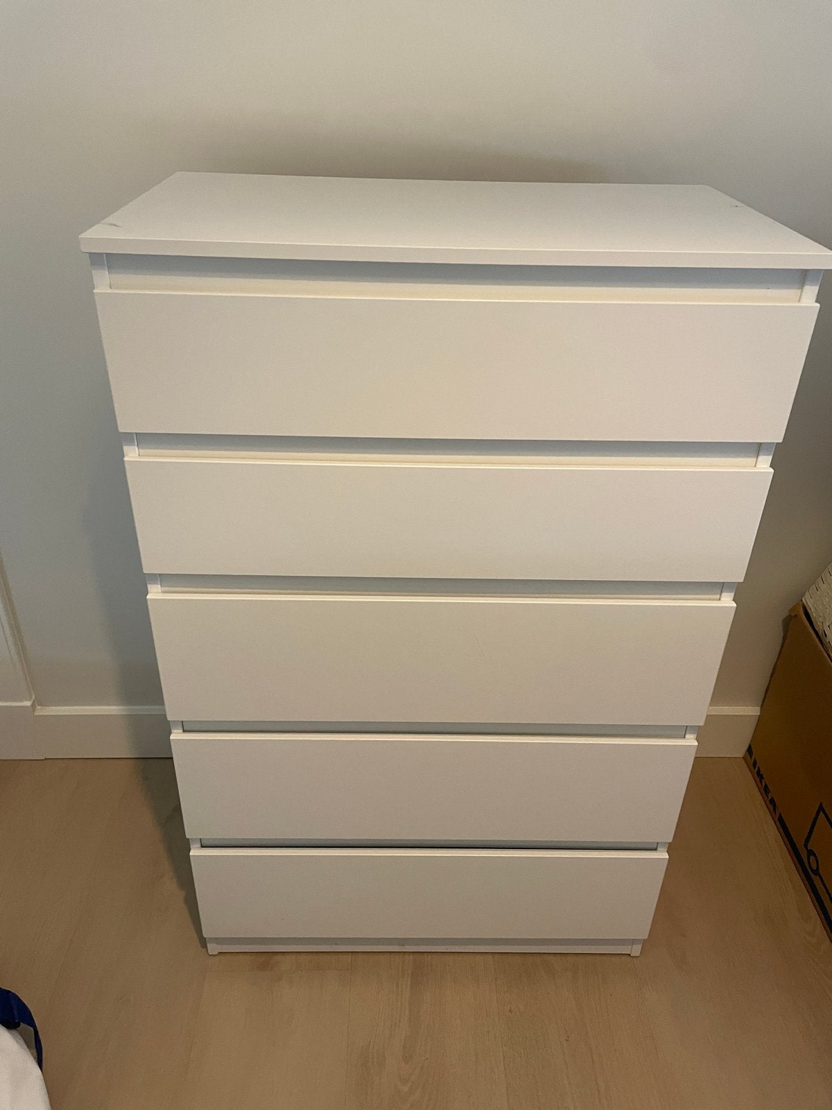 Witte ladekast met 5 laden - 111x70.5x40 cm, Huis en Inrichting, Ophalen, Gebruikt, 5 laden of meer, 100 tot 150 cm