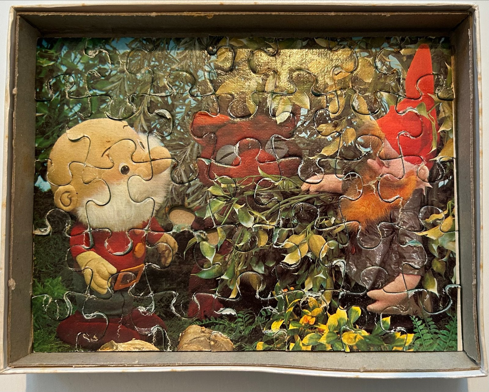 Vintage Paulus de Boskabouter Puzzel (35 stukjes), Ophalen of Verzenden, 10 tot 50 stukjes, Gebruikt