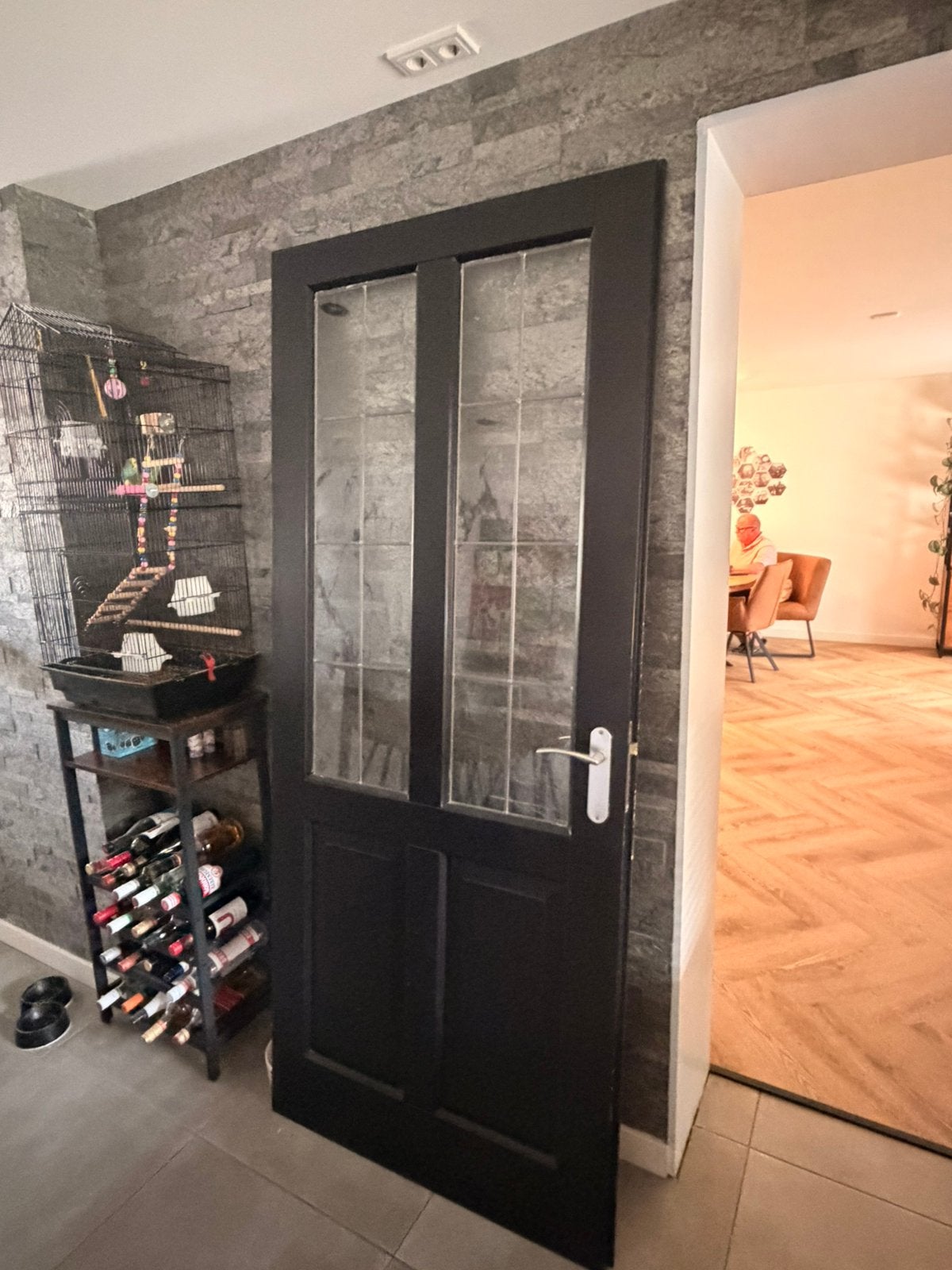 Opdek deur glas in lood, Ophalen, Binnendeur, 200 tot 215 cm, Glas