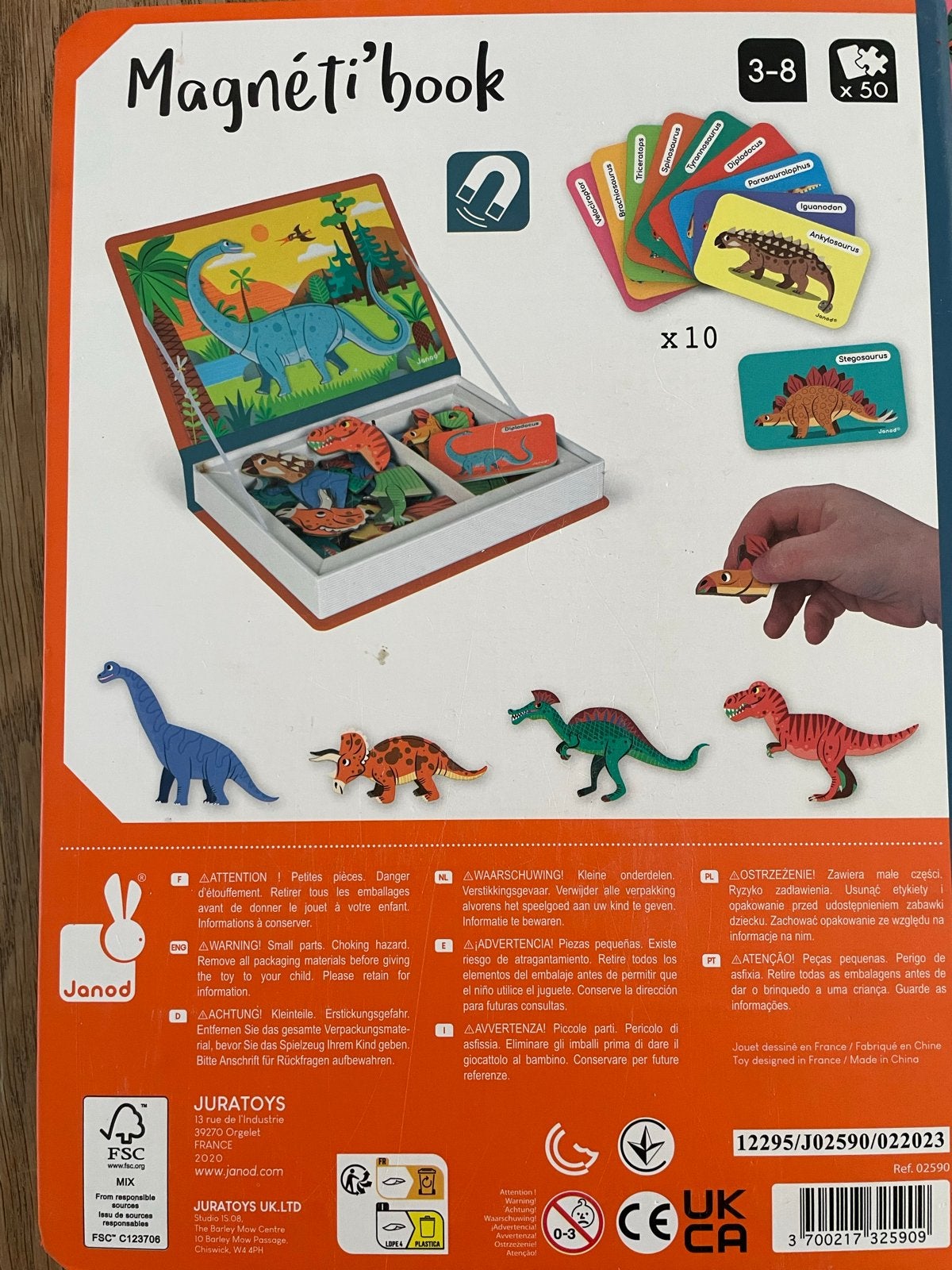 Janod Magnéti'book Dinosaurus Magnetisch Boek, Ophalen, Gebruikt