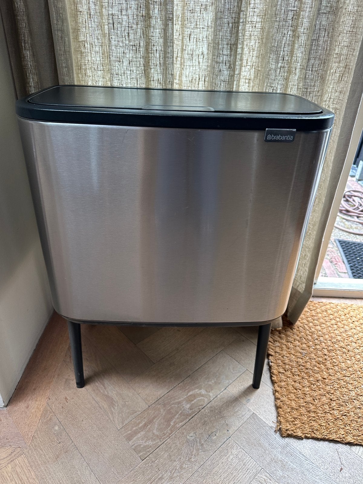 Brabantia Touch Bin RVS prullenbak afvalscheiding 12+25 ltr, 30 tot 40 liter, Ophalen of Verzenden, Zo goed als nieuw, Rvs