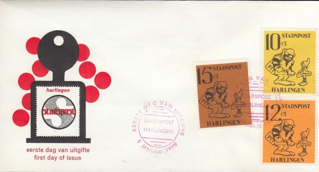 Nederland- SP-13- Stadspost Harlingen- 1970- Klein Duimpje, Verzenden, Na 1940, Gestempeld