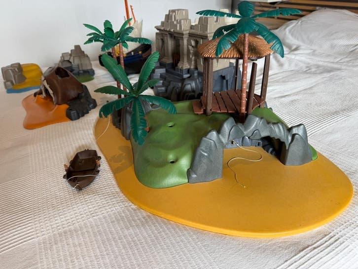 Playmobil piraten schip en eiland en ijstijd., Ophalen of Verzenden, Gebruikt, Los playmobil