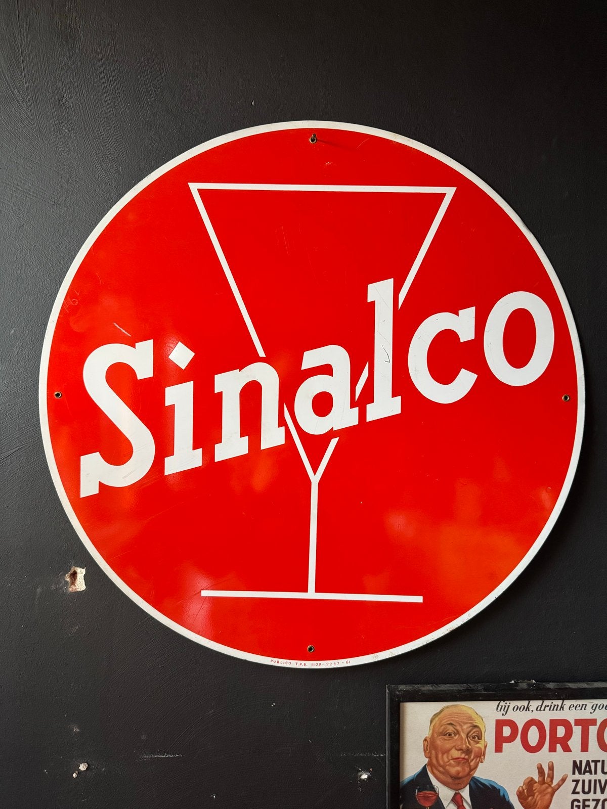 Vintage Sinalco Reclamebord - Origineel, Verzamelen, Reclamebord, Gebruikt, ., Ophalen of Verzenden