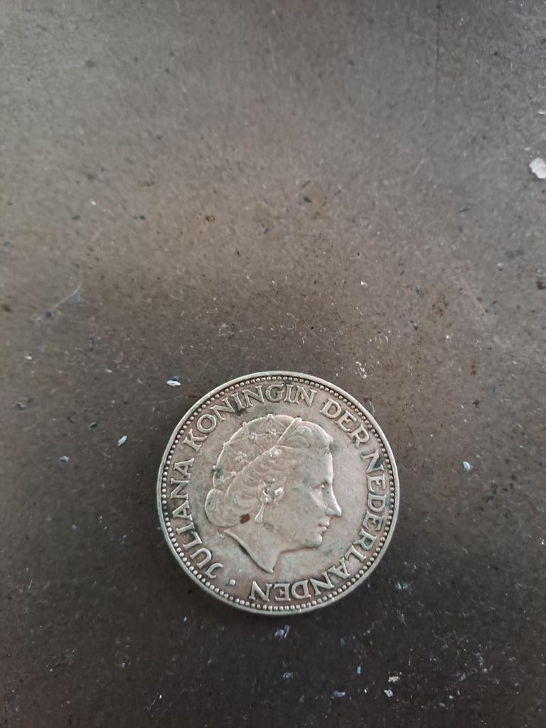 2½ Gulden Juliana 1961 Zilveren Munt.  Rijksdaalder, Postzegels en Munten, Koningin Juliana, Zilver, Ophalen of Verzenden, Losse munt