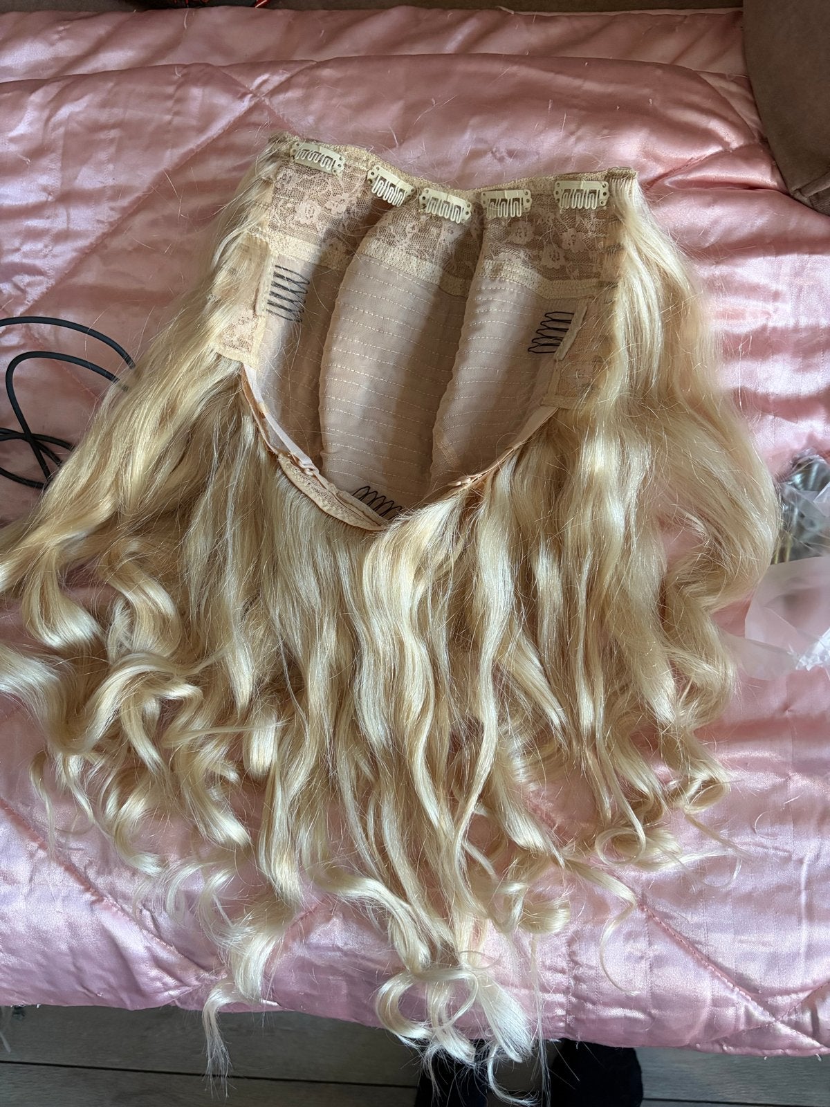 Vpart Echt haar human hair Blonde haarverlenging met clips, Ophalen of Verzenden, Nieuw, Pruik of Haarverlenging