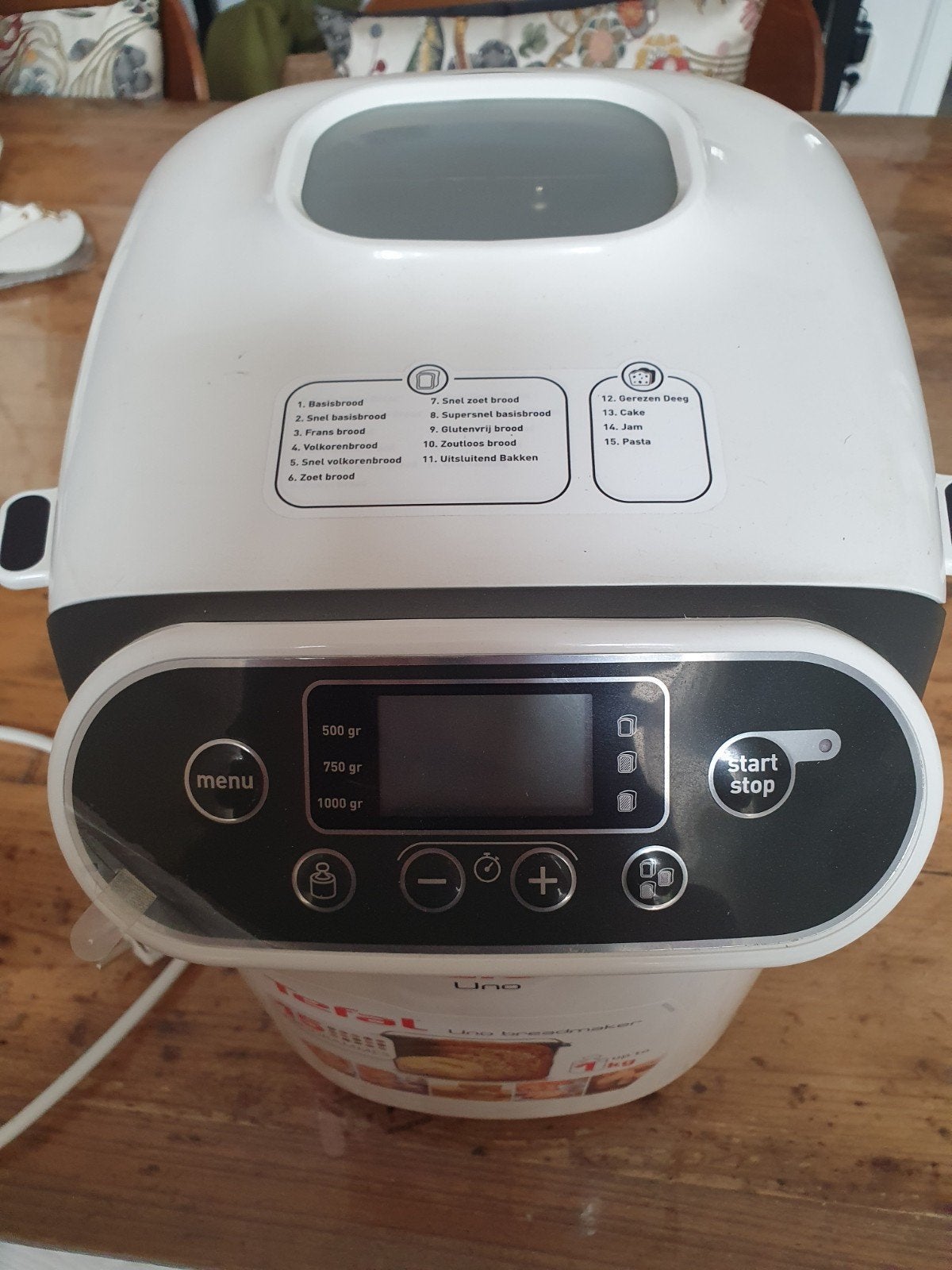 Tefal Broodbakmachine Uno - Wit, Met timer, Ophalen of Verzenden, Zo goed als nieuw, 1200 tot 1600 gram deeg