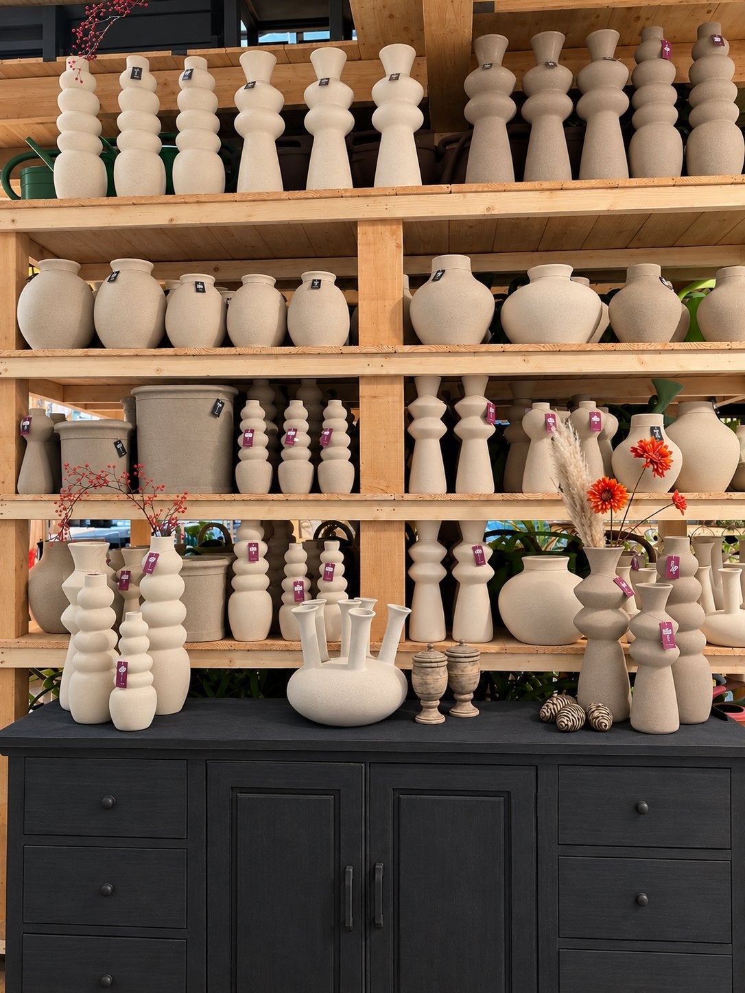 Diverse vazen en potten - Hoogendoorn Kwekerij, Ophalen, Met patroon/structuur, Beige, Nieuw