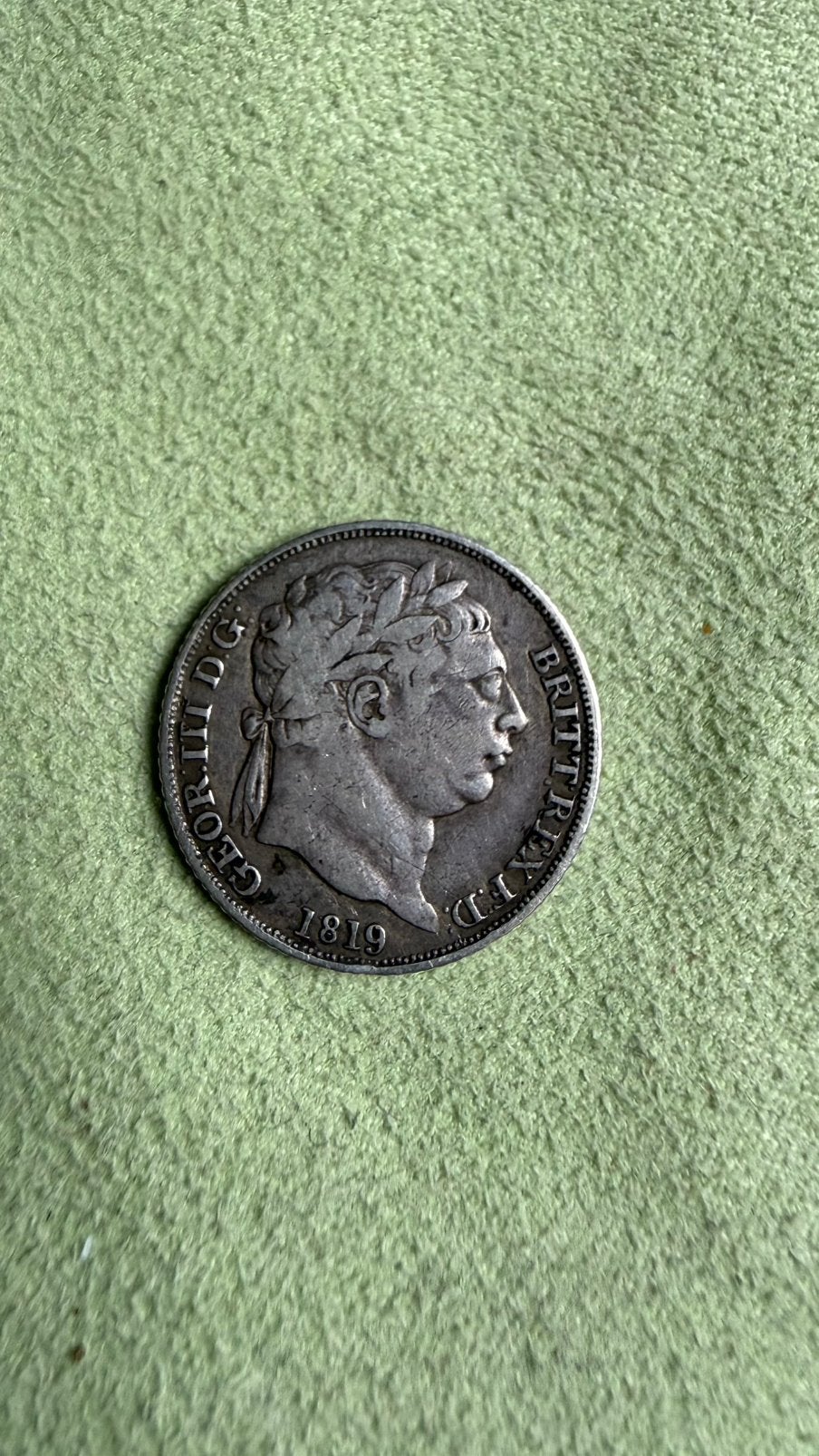 1819 George III Milled Silver Shilling, Verzenden, Overige landen