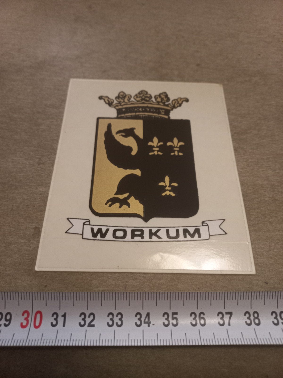 Workum Wapen Schild Sticker - Vintage, Ophalen of Verzenden