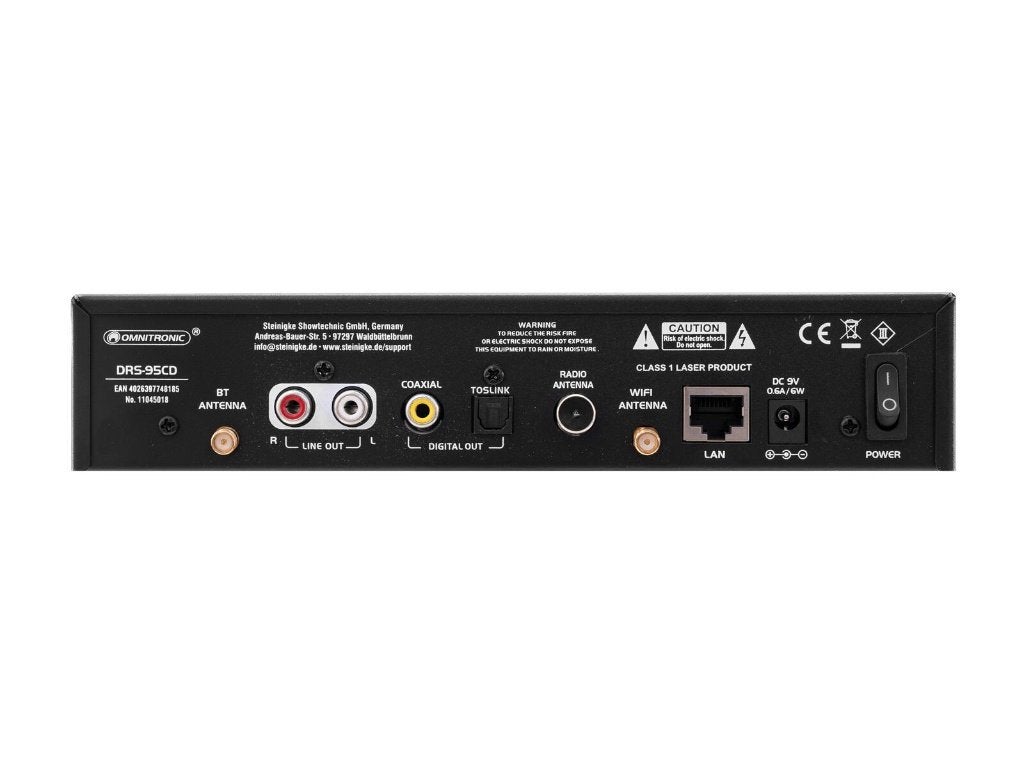 OMNITRONIC DRS-95CD Radio with DAB+ Bluetooth CD Player, ., Nieuw, Ophalen of Verzenden, .