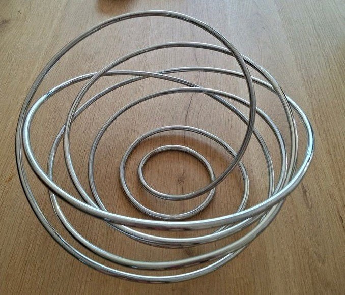 Black+Blum Loop Maison Fruitschaal Zilverkleurig, Gebruikt, Schaal, Rond, Ophalen of Verzenden