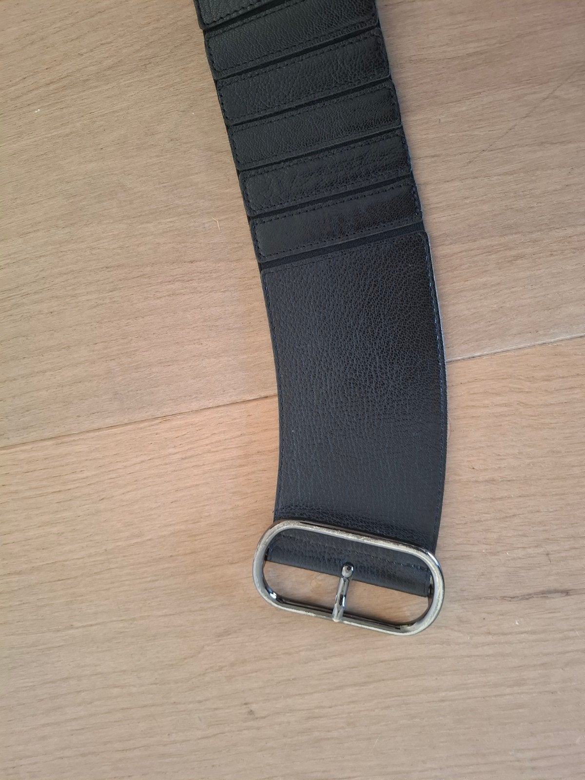 Cora Kemperman zwarte leren riem, maat 85, 80 tot 90 cm, 5 cm of meer, Tailleriem, Ophalen of Verzenden