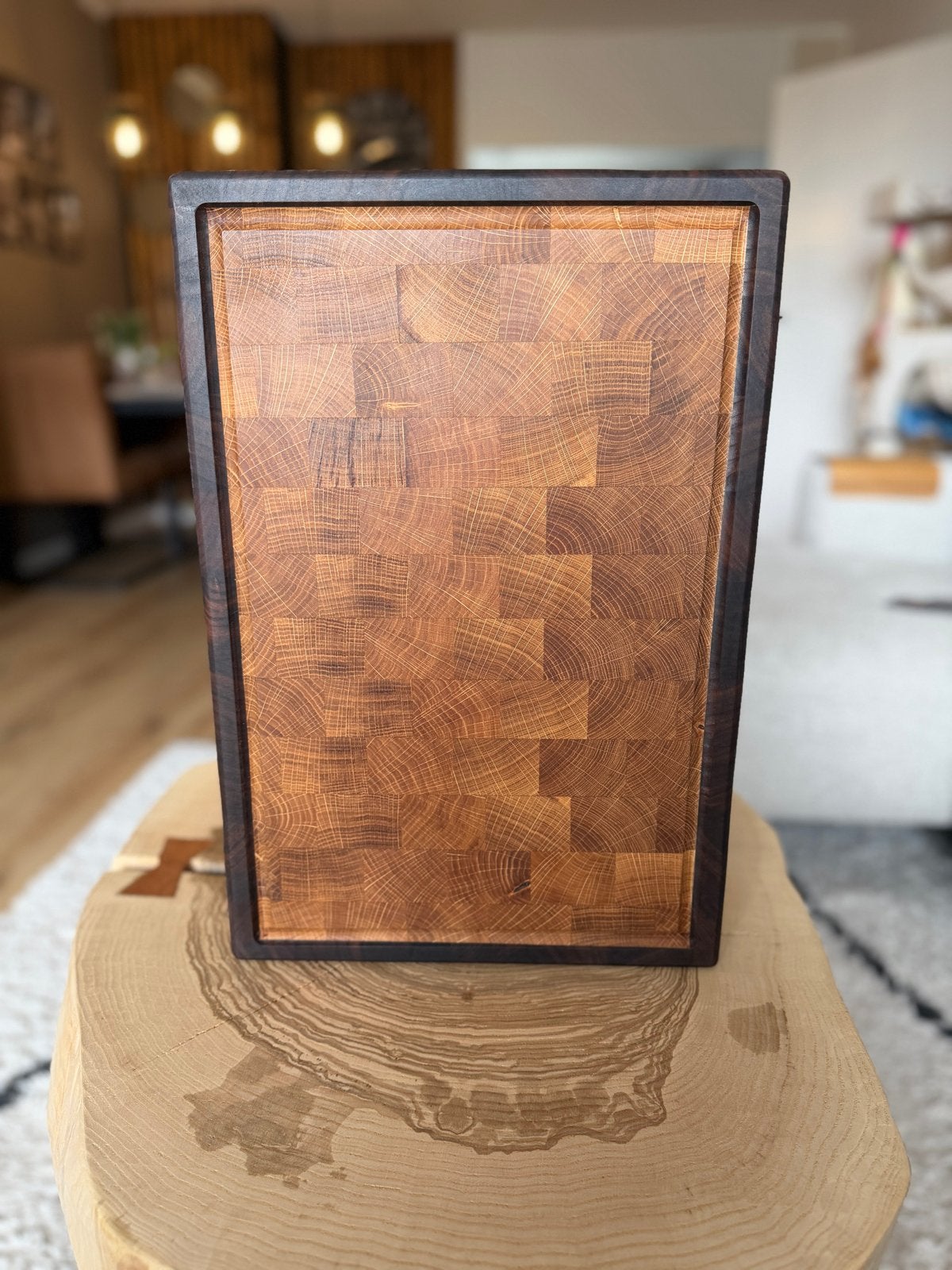 Massief eikenhouten/american noten snijplank / serveerplank, Hout, Snij-/serveerplank, Nieuw, Ophalen of Verzenden