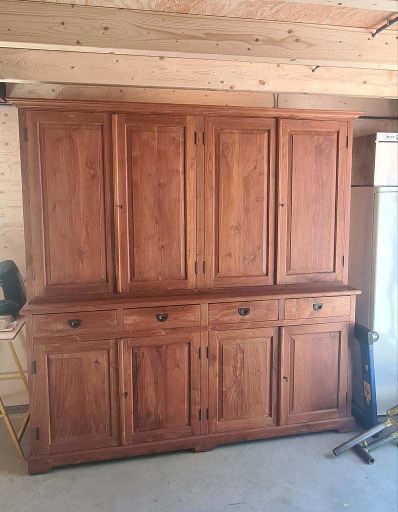 Buffetkast, dressoirkast met opzet, Huis en Inrichting, Kasten | Buffetkasten, Ophalen, Met deur(en), 200 cm of meer, Teakhout