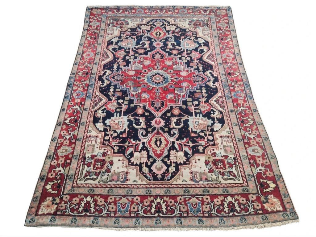 Handmade antique Persian Nahavand carpet Iran 136x200cm, Antiek, Crème, Gebruikt, 150 tot 200 cm