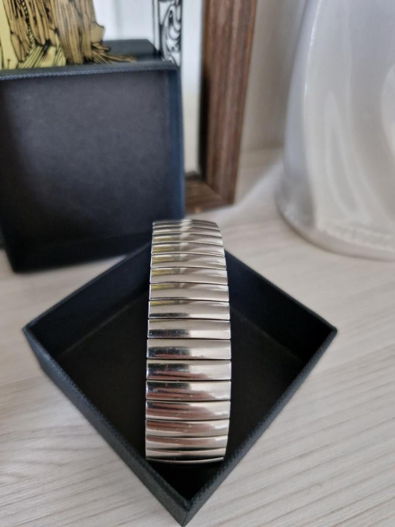 Energetix Armband Maat M - Zilverkleurig, Sieraden, Tassen en Uiterlijk, Armbanden, Ophalen of Verzenden, Zo goed als nieuw, Zilver