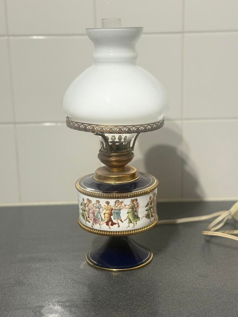 Antiek limoges lamp, Ophalen of Verzenden