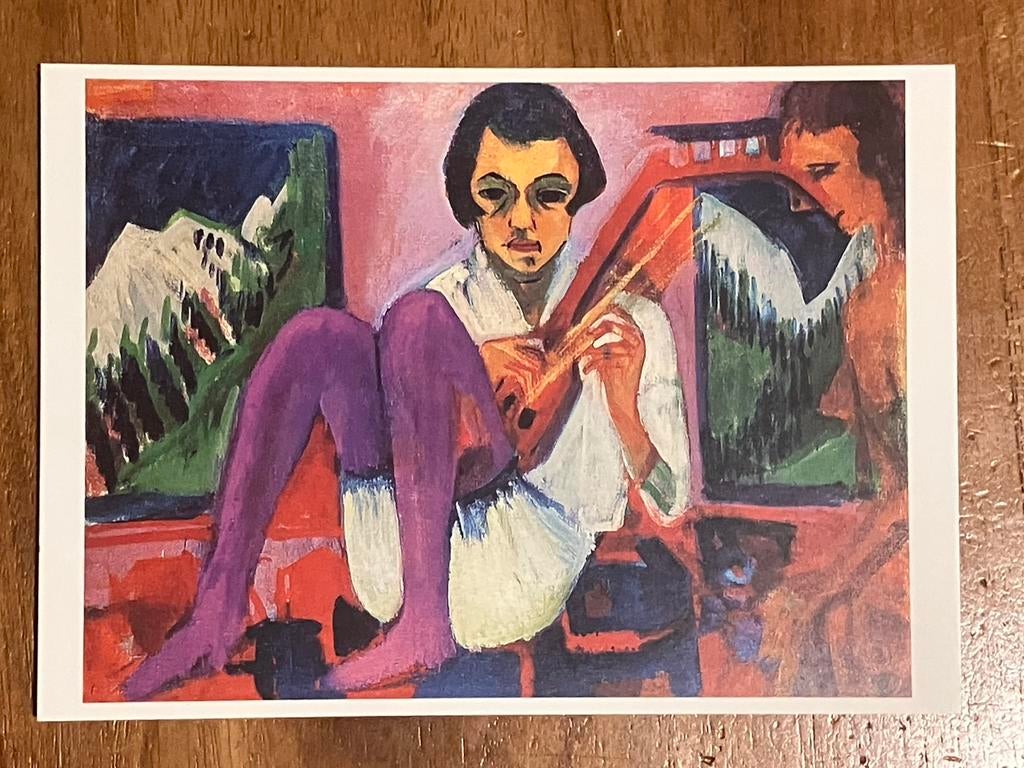 Ernst Ludwig Kirchner - Mandolinistin, 1921, Verzamelen, Ansichtkaarten | Themakaarten, Ongelopen, 1980 tot heden, Muziek, Ophalen of Verzenden