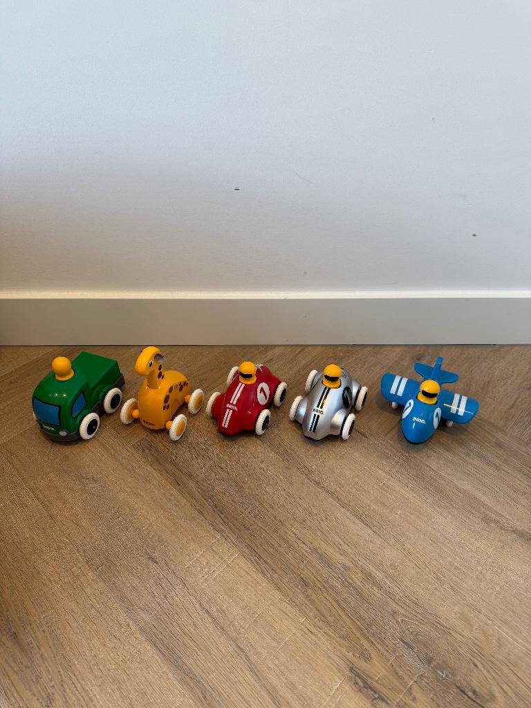 ZGAN 5x Brio pull back race auto vliegtuig 30264 cadeau set, Ophalen of Verzenden, Zo goed als nieuw