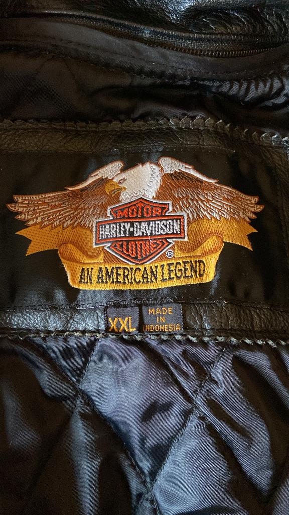 Te koop echt leren harley davidson jas, Kleding | Heren, Ophalen, Zo goed als nieuw, Overige maten, Zwart