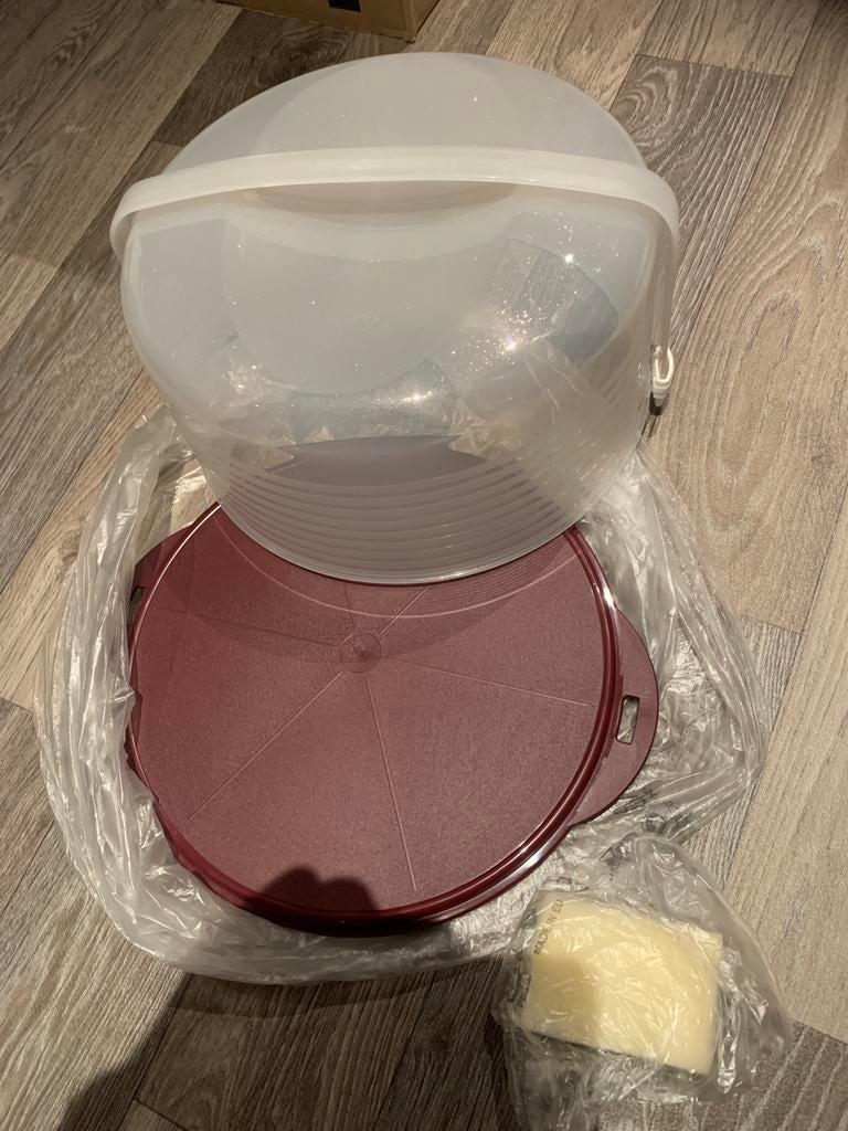 Grote hoge taartdoos / tapasschaal Tupperware, Tupperware, Paars, Nieuw, Ophalen of Verzenden