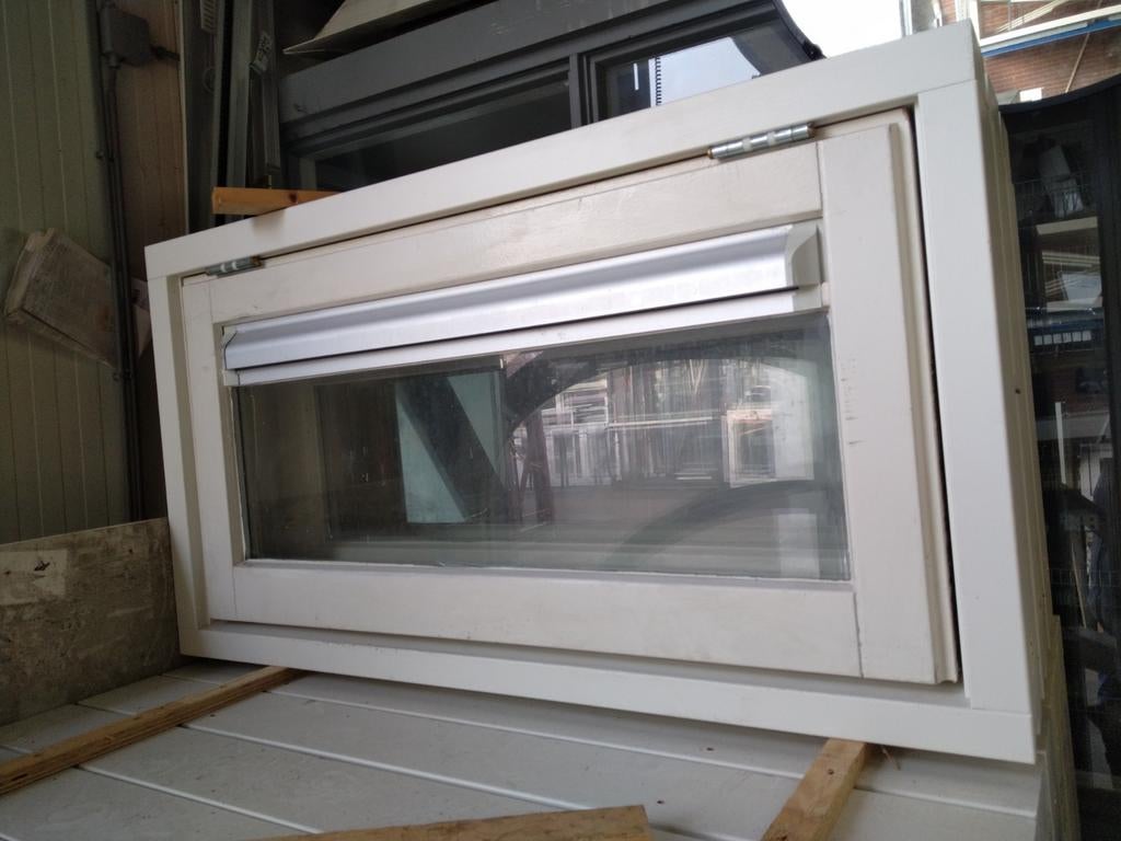 Hardhout kozijn met uitzetraam, Gevelraam of Ruit, Minder dan 80 cm, Minder dan 80 cm, Nieuw