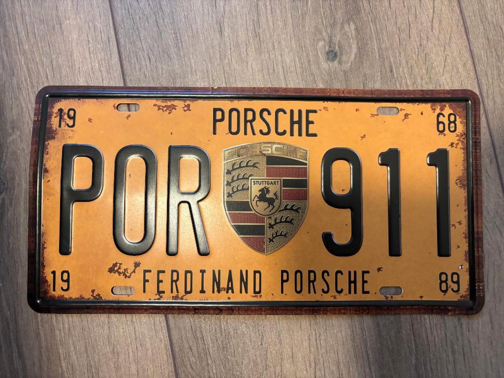 Metalen wandbord Porsche 911 | Retro | Mancave | 15x30 cm, Ophalen of Verzenden, Zo goed als nieuw