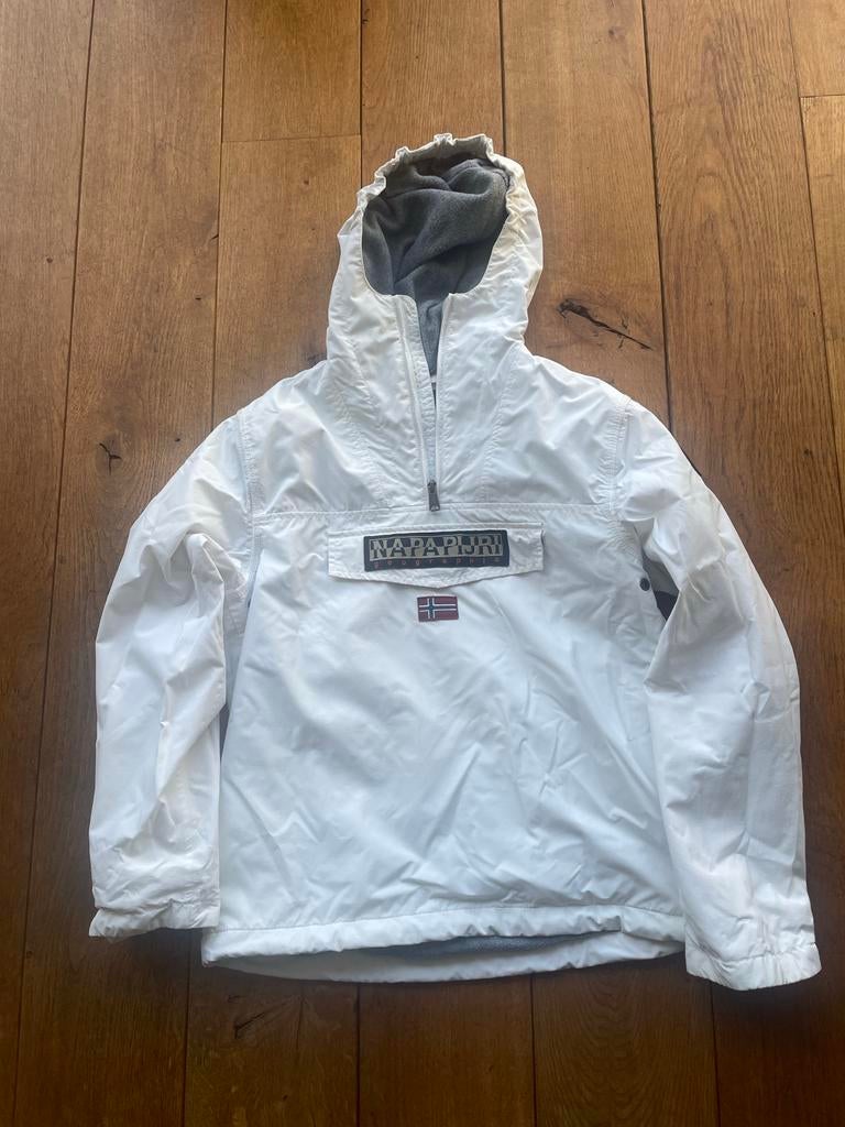 Witte Napapijri Anorak Jas - Maat 152-158, Overige merken, 140 tot 160 cm, Gebruikt, Ophalen of Verzenden