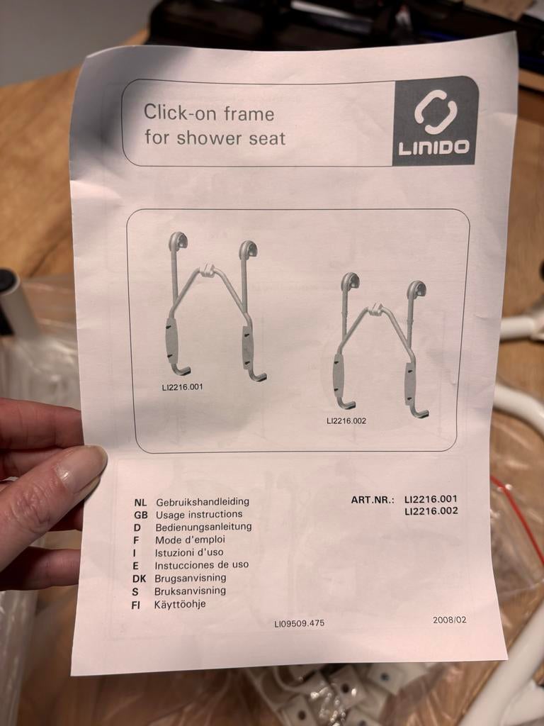 Linido Click-on Frame Douchestoel - Nieuw in Doos, Huis en Inrichting, Badkamer | Badkamermeubels, Ophalen, Nieuw, Overige typen